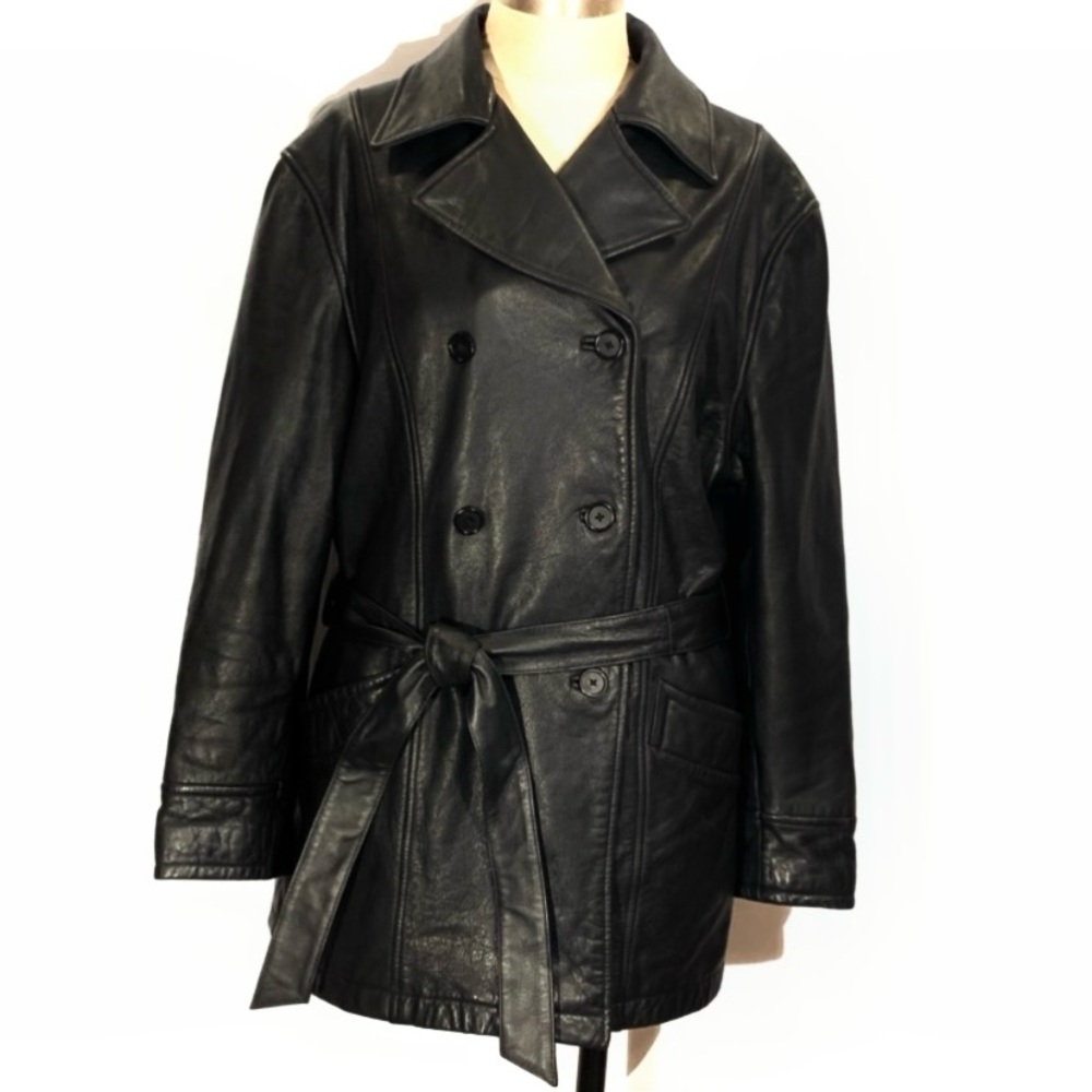 Walter Davoucci Black Leather Double-Breasted Women's Jacket